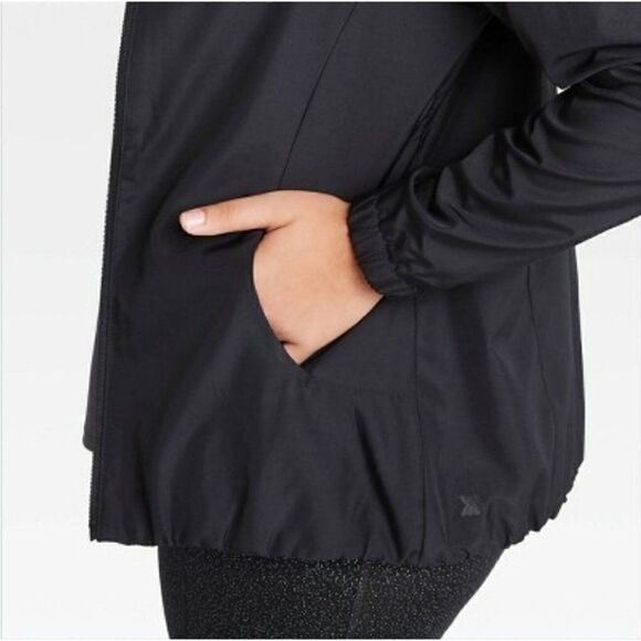 All In Motion Girls  S, L  Black Light Weight Water Resistant Rain Jacket - Picture 5 of 6